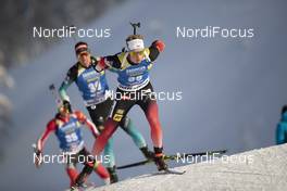 15.12.2018, Hochfilzen, Austria (AUT): Henrik L'abee-Lund (NOR), Quentin Fillon Maillet (FRA) - IBU world cup biathlon, pursuit men, Hochfilzen (AUT). www.nordicfocus.com. © Manzoni/NordicFocus. Every downloaded picture is fee-liable.