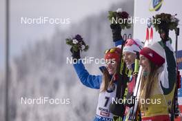 15.12.2018, Hochfilzen, Austria (AUT): Paulina Fialkova (SVK), Kaisa Makarainen (FIN), Dorothea Wierer (ITA), (l-r) - IBU world cup biathlon, pursuit women, Hochfilzen (AUT). www.nordicfocus.com. © Manzoni/NordicFocus. Every downloaded picture is fee-liable.