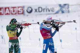 15.12.2018, Hochfilzen, Austria (AUT): Dorothea Wierer (ITA), Kaisa Makarainen (FIN), (l-r) - IBU world cup biathlon, pursuit women, Hochfilzen (AUT). www.nordicfocus.com. © Manzoni/NordicFocus. Every downloaded picture is fee-liable.