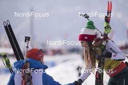 15.12.2018, Hochfilzen, Austria (AUT): Paulina Fialkova (SVK), Dorothea Wierer (ITA), (l-r) - IBU world cup biathlon, pursuit women, Hochfilzen (AUT). www.nordicfocus.com. © Manzoni/NordicFocus. Every downloaded picture is fee-liable.