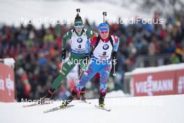 15.12.2018, Hochfilzen, Austria (AUT): Lisa Vittozzi (ITA), Ekaterina Yurlova-Percht (RUS), (l-r) - IBU world cup biathlon, pursuit women, Hochfilzen (AUT). www.nordicfocus.com. © Manzoni/NordicFocus. Every downloaded picture is fee-liable.