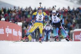 15.12.2018, Hochfilzen, Austria (AUT): Linn Persson (SWE), Anais Bescond (FRA) - IBU world cup biathlon, pursuit women, Hochfilzen (AUT). www.nordicfocus.com. © Manzoni/NordicFocus. Every downloaded picture is fee-liable.