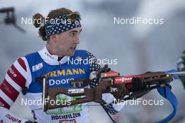 16.12.2018, Hochfilzen, Austria (AUT): Sean Doherty (USA) - IBU world cup biathlon, relay men, Hochfilzen (AUT). www.nordicfocus.com. © Manzoni/NordicFocus. Every downloaded picture is fee-liable.