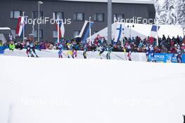 16.12.2018, Hochfilzen, Austria (AUT): Lars Helge Birkeland (NOR), Antonin Guigonnat (FRA), Peppe Femling (SWE), Simon Schempp (GER), Matvey Eliseev (RUS), Thomas Bormolini (ITA), Tobias Eberhard (AUT), Benjamin Weger (SUI), Artem Tyshchenko (UKR), (l-r) - IBU world cup biathlon, relay men, Hochfilzen (AUT). www.nordicfocus.com. © Manzoni/NordicFocus. Every downloaded picture is fee-liable.