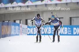 16.12.2018, Hochfilzen, Austria (AUT): Tom Lahaye-Goffart (BEL), Thierry Langer (BEL), (l-r) - IBU world cup biathlon, relay men, Hochfilzen (AUT). www.nordicfocus.com. © Manzoni/NordicFocus. Every downloaded picture is fee-liable.