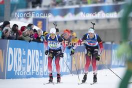 16.12.2018, Hochfilzen, Austria (AUT): Henrik L'abee-Lund (NOR), Lars Helge Birkeland (NOR), (l-r) - IBU world cup biathlon, relay men, Hochfilzen (AUT). www.nordicfocus.com. © Manzoni/NordicFocus. Every downloaded picture is fee-liable.