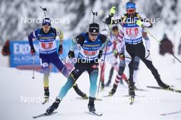 16.12.2018, Hochfilzen, Austria (AUT): Antonin Guigonnat (FRA), Michael Roesch (BEL) - IBU world cup biathlon, relay men, Hochfilzen (AUT). www.nordicfocus.com. © Manzoni/NordicFocus. Every downloaded picture is fee-liable.