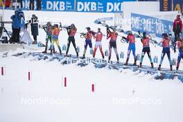 16.12.2018, Hochfilzen, Austria (AUT): Lisa Vittozzi (ITA), Linn Persson (SWE), Vanessa Hinz (GER), Anastasiya Merkushyna (UKR), Kinga Zbylut (POL), Lisa Theresa Hauser (AUT), Evgeniya Pavlova (RUS), Anais Chevalier (FRA), Aita Gasparin (SUI), Paulina Fialkova (SVK), (l-r) - IBU world cup biathlon, relay women, Hochfilzen (AUT). www.nordicfocus.com. © Manzoni/NordicFocus. Every downloaded picture is fee-liable.