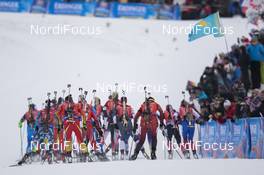 16.12.2018, Hochfilzen, Austria (AUT): Event Feature: undefined athletes compete on the track - IBU world cup biathlon, relay women, Hochfilzen (AUT). www.nordicfocus.com. © Manzoni/NordicFocus. Every downloaded picture is fee-liable.