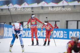 16.12.2018, Hochfilzen, Austria (AUT): Megan Bankes (CAN), Nadia Moser (CAN), (l-r) - IBU world cup biathlon, relay women, Hochfilzen (AUT). www.nordicfocus.com. © Manzoni/NordicFocus. Every downloaded picture is fee-liable.