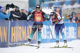 16.12.2018, Hochfilzen, Austria (AUT): Celia Aymonier (FRA), Lena Haecki (SUI), (l-r) - IBU world cup biathlon, relay women, Hochfilzen (AUT). www.nordicfocus.com. © Manzoni/NordicFocus. Every downloaded picture is fee-liable.