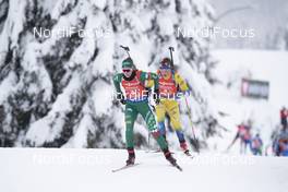 16.12.2018, Hochfilzen, Austria (AUT): Lisa Vittozzi (ITA), Linn Persson (SWE), (l-r) - IBU world cup biathlon, relay women, Hochfilzen (AUT). www.nordicfocus.com. © Manzoni/NordicFocus. Every downloaded picture is fee-liable.