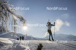 14.12.2018, Hochfilzen, Austria (AUT): Quentin Fillon Maillet (FRA) - IBU world cup biathlon, sprint men, Hochfilzen (AUT). www.nordicfocus.com. © Manzoni/NordicFocus. Every downloaded picture is fee-liable.
