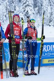 13.12.2018, Hochfilzen, Austria (AUT): Monika Hojnisz (POL), Iryna Kryuko (BLR), (l-r) - IBU world cup biathlon, sprint women, Hochfilzen (AUT). www.nordicfocus.com. © Manzoni/NordicFocus. Every downloaded picture is fee-liable.