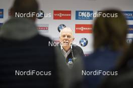 16.12.2018, Hochfilzen, Austria (AUT): Olle Dahlin (SWE), IBU president - IBU world cup biathlon, IBU press conference, Hochfilzen (AUT). www.nordicfocus.com. © Manzoni/NordicFocus. Every downloaded picture is fee-liable.