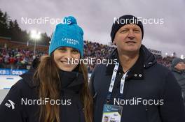 23.12.2018, Nove Mesto, Czech Republic (CZE): Ivor Lehotan (SVK) IBU vice president with a member of the Olympic Committee - IBU world cup biathlon, mass women, Nove Mesto (CZE). www.nordicfocus.com. © Manzoni/NordicFocus. Every downloaded picture is fee-liable.