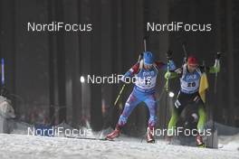 20.12.2018, Nove Mesto, Czech Republic (CZE): Evgeniy Garanichev (RUS), Michal Krcmar (CZE), (l-r) - IBU world cup biathlon, sprint men, Nove Mesto (CZE). www.nordicfocus.com. © Manzoni/NordicFocus. Every downloaded picture is fee-liable.