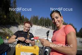 09.10.2018, Ramsau, Austria (AUT): Dorothea Wierer (ITA), Lisa Vittozzi (ITA), (l-r) - Nordic Preparation Week, Ramsau (AUT). www.nordicfocus.com. © Manzoni/NordicFocus. Every downloaded picture is fee-liable.