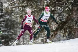 01.01.2018, Lenzerheide, Switzerland (SUI): Alisa Zhambalova (RUS), Katharina Hennig (GER), (l-r)  - FIS world cup cross-country, tour de ski, pursuit women, Lenzerheide (SUI). www.nordicfocus.com. © Modica/NordicFocus. Every downloaded picture is fee-liable.