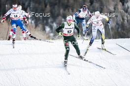 01.01.2018, Lenzerheide, Switzerland (SUI): Sandra Ringwald (GER), Anna Haag (SWE), Sophie Caldwell (USA), Petra Novakova (CZE), (l-r)  - FIS world cup cross-country, tour de ski, pursuit women, Lenzerheide (SUI). www.nordicfocus.com. © Modica/NordicFocus. Every downloaded picture is fee-liable.