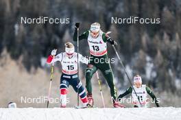 01.01.2018, Lenzerheide, Switzerland (SUI): Astrid Uhrenholdt Jacobsen (NOR), Nicole Fessel (GER), Stefanie Boehler (GER), (l-r)  - FIS world cup cross-country, tour de ski, pursuit women, Lenzerheide (SUI). www.nordicfocus.com. © Modica/NordicFocus. Every downloaded picture is fee-liable.