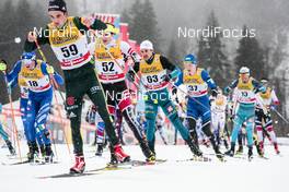 04.01.2018, Oberstdorf, Germany (GER): Janosch Brugger (GER), Bernhard Tritscher (AUT), Damien Tarantola (FRA), (l-r)  - FIS world cup cross-country, tour de ski, mass men, Oberstdorf (GER). www.nordicfocus.com. © Modica/NordicFocus. Every downloaded picture is fee-liable.