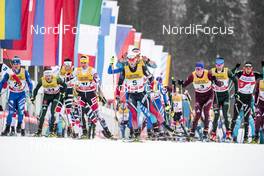04.01.2018, Oberstdorf, Germany (GER): Sebastian Eisenlauer (GER), Martin Johnsrud Sundby (NOR), Alexander Bolshunov (RUS), Dario Cologna (SUI), (l-r)  - FIS world cup cross-country, tour de ski, mass men, Oberstdorf (GER). www.nordicfocus.com. © Modica/NordicFocus. Every downloaded picture is fee-liable.