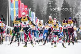 04.01.2018, Oberstdorf, Germany (GER): Thomas Bing (GER), Martin Johnsrud Sundby (NOR), Didrik Toenseth (NOR), Candide Pralong (SUI), Alexander Bolshunov (RUS), (l-r)  - FIS world cup cross-country, tour de ski, mass men, Oberstdorf (GER). www.nordicfocus.com. © Modica/NordicFocus. Every downloaded picture is fee-liable.
