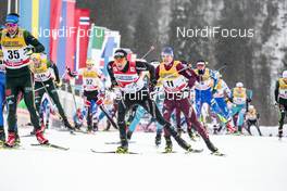 04.01.2018, Oberstdorf, Germany (GER): Andrey Larkov (RUS), Dario Cologna (SUI), (l-r)  - FIS world cup cross-country, tour de ski, mass men, Oberstdorf (GER). www.nordicfocus.com. © Modica/NordicFocus. Every downloaded picture is fee-liable.