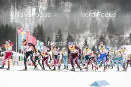 04.01.2018, Oberstdorf, Germany (GER): Alex Harvey (CAN), Clement Parisse (FRA), Sergey Ustiugov (RUS), Thomas Bing (GER), Martin Johnsrud Sundby (NOR), Hans Christer Holund (NOR), Alexey Poltoranin (KAZ), Marcus Hellner (SWE), (l-r)  - FIS world cup cross-country, tour de ski, mass men, Oberstdorf (GER). www.nordicfocus.com. © Modica/NordicFocus. Every downloaded picture is fee-liable.