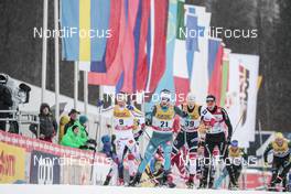 04.01.2018, Oberstdorf, Germany (GER): Marcus Hellner (SWE), Clement Parisse (FRA), Sindre Bjoernestad Skar (NOR), Dario Cologna (SUI), (l-r)  - FIS world cup cross-country, tour de ski, mass men, Oberstdorf (GER). www.nordicfocus.com. © Modica/NordicFocus. Every downloaded picture is fee-liable.