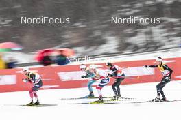 04.01.2018, Oberstdorf, Germany (GER): Martin Johnsrud Sundby (NOR), Dario Cologna (SUI), Candide Pralong (SUI), (l-r)  - FIS world cup cross-country, tour de ski, mass men, Oberstdorf (GER). www.nordicfocus.com. © Modica/NordicFocus. Every downloaded picture is fee-liable.