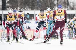 04.01.2018, Oberstdorf, Germany (GER): Martin Johnsrud Sundby (NOR), Hans Christer Holund (NOR), Alexander Bolshunov (RUS), (l-r)  - FIS world cup cross-country, tour de ski, mass men, Oberstdorf (GER). www.nordicfocus.com. © Modica/NordicFocus. Every downloaded picture is fee-liable.