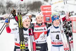 04.01.2018, Oberstdorf, Germany (GER): Maiken Caspersen Falla (NOR), Ingvild Flugstad Oestberg (NOR), Krista Parmakoski (FIN), (l-r)  - FIS world cup cross-country, tour de ski, mass women, Oberstdorf (GER). www.nordicfocus.com. © Modica/NordicFocus. Every downloaded picture is fee-liable.