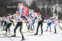 04.01.2018, Oberstdorf, Germany (GER): Katharina Hennig (GER), Laura Gimmler (GER), Victoria Carl (GER), Linn Soemskar (SWE), (l-r)  - FIS world cup cross-country, tour de ski, mass women, Oberstdorf (GER). www.nordicfocus.com. © Modica/NordicFocus. Every downloaded picture is fee-liable.