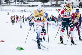 06.01.2018, Val di Fiemme, Italy (ITA): Jens Burman (SWE), Niklas Dyrhaug (NOR), (l-r)  - FIS world cup cross-country, tour de ski, mass men, Val di Fiemme (ITA). www.nordicfocus.com. © Modica/NordicFocus. Every downloaded picture is fee-liable.
