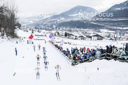 06.01.2018, Val di Fiemme, Italy (ITA): Andrew Musgrave (GBR), Marcus Hellner (SWE), Candide Pralong (SUI), Dietmar Noeckler (ITA), (l-r)  - FIS world cup cross-country, tour de ski, mass men, Val di Fiemme (ITA). www.nordicfocus.com. © Modica/NordicFocus. Every downloaded picture is fee-liable.