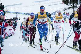 06.01.2018, Val di Fiemme, Italy (ITA): Andrey Larkov (RUS), Alexey Poltoranin (KAZ), Daniel Rickardsson (SWE), (l-r)  - FIS world cup cross-country, tour de ski, mass men, Val di Fiemme (ITA). www.nordicfocus.com. © Modica/NordicFocus. Every downloaded picture is fee-liable.