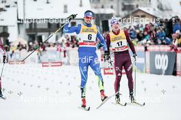 06.01.2018, Val di Fiemme, Italy (ITA): Alexey Poltoranin (KAZ), Andrey Larkov (RUS), (l-r)  - FIS world cup cross-country, tour de ski, mass men, Val di Fiemme (ITA). www.nordicfocus.com. © Modica/NordicFocus. Every downloaded picture is fee-liable.