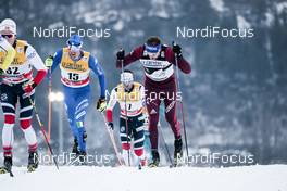 06.01.2018, Val di Fiemme, Italy (ITA): Sergey Ustiugov (RUS), Francesco De Fabiani (ITA), (l-r)  - FIS world cup cross-country, tour de ski, mass men, Val di Fiemme (ITA). www.nordicfocus.com. © Modica/NordicFocus. Every downloaded picture is fee-liable.