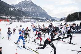 06.01.2018, Val di Fiemme, Italy (ITA): Elisa Brocard (ITA), Nathalie Von Siebenthal (SUI), Anne Kjersti Kalvaa (NOR), (l-r)  - FIS world cup cross-country, tour de ski, mass women, Val di Fiemme (ITA). www.nordicfocus.com. © Modica/NordicFocus. Every downloaded picture is fee-liable.