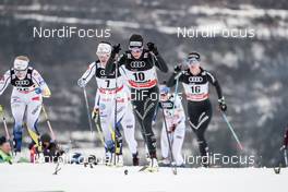 06.01.2018, Val di Fiemme, Italy (ITA): Evelina Settlin (SWE), Anna Haag (SWE), Nathalie Von Siebenthal (SUI), (l-r)  - FIS world cup cross-country, tour de ski, mass women, Val di Fiemme (ITA). www.nordicfocus.com. © Modica/NordicFocus. Every downloaded picture is fee-liable.