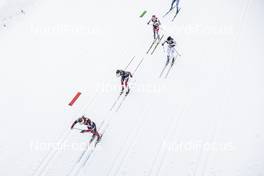 06.01.2018, Val di Fiemme, Italy (ITA): Ingvild Flugstad Oestberg (NOR), Heidi Weng (NOR), Krista Parmakoski (FIN), Teresa Stadlober (AUT), (l-r)  - FIS world cup cross-country, tour de ski, mass women, Val di Fiemme (ITA). www.nordicfocus.com. © Modica/NordicFocus. Every downloaded picture is fee-liable.
