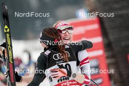 06.01.2018, Val di Fiemme, Italy (ITA): Nathalie Von Siebenthal (SUI), Teresa Stadlober (AUT), (l-r)  - FIS world cup cross-country, tour de ski, mass women, Val di Fiemme (ITA). www.nordicfocus.com. © Modica/NordicFocus. Every downloaded picture is fee-liable.