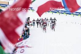 06.01.2018, Val di Fiemme, Italy (ITA): Ingvild Flugstad Oestberg (NOR), Heidi Weng (NOR), Jessica Diggins (USA), Krista Parmakoski (FIN), (l-r)  - FIS world cup cross-country, tour de ski, mass women, Val di Fiemme (ITA). www.nordicfocus.com. © Modica/NordicFocus. Every downloaded picture is fee-liable.