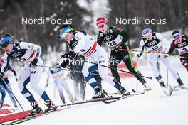 06.01.2018, Val di Fiemme, Italy (ITA): Kerttu Niskanen (FIN), Krista Parmakoski (FIN), Katharina Hennig (GER), (l-r)  - FIS world cup cross-country, tour de ski, mass women, Val di Fiemme (ITA). www.nordicfocus.com. © Modica/NordicFocus. Every downloaded picture is fee-liable.