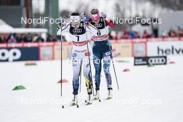 06.01.2018, Val di Fiemme, Italy (ITA): Anna Haag (SWE), Sadie Bjornsen (USA), (l-r)  - FIS world cup cross-country, tour de ski, mass women, Val di Fiemme (ITA). www.nordicfocus.com. © Modica/NordicFocus. Every downloaded picture is fee-liable.