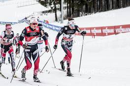 06.01.2018, Val di Fiemme, Italy (ITA): Ingvild Flugstad Oestberg (NOR), Heidi Weng (NOR), (l-r), (l-r)  - FIS world cup cross-country, tour de ski, mass women, Val di Fiemme (ITA). www.nordicfocus.com. © Modica/NordicFocus. Every downloaded picture is fee-liable.