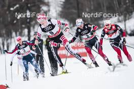 06.01.2018, Val di Fiemme, Italy (ITA): Teresa Stadlober (AUT), Heidi Weng (NOR), Ingvild Flugstad Oestberg (NOR), (l-r)  - FIS world cup cross-country, tour de ski, mass women, Val di Fiemme (ITA). www.nordicfocus.com. © Modica/NordicFocus. Every downloaded picture is fee-liable.