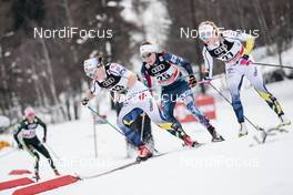 06.01.2018, Val di Fiemme, Italy (ITA): Emma Wiken (SWE), Rosie Brennan (USA), Jennie Oeberg (SWE), (l-r)  - FIS world cup cross-country, tour de ski, mass women, Val di Fiemme (ITA). www.nordicfocus.com. © Modica/NordicFocus. Every downloaded picture is fee-liable.